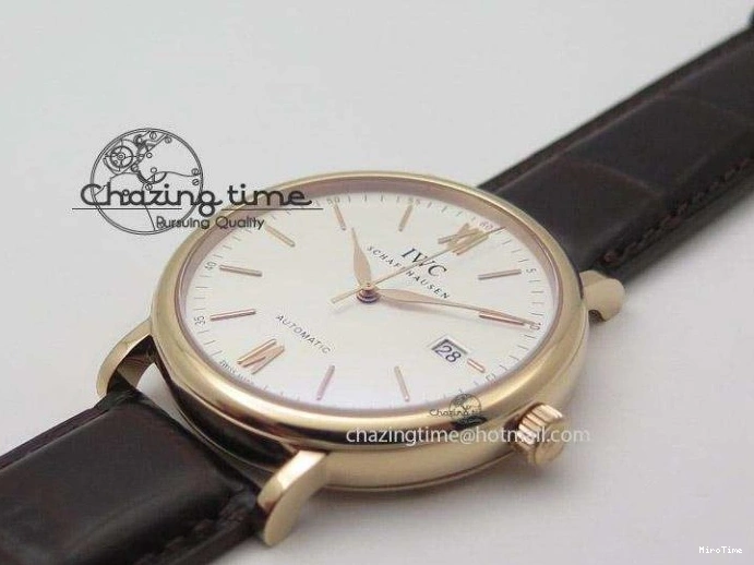 MIROTIME 0406 Modern Portofino SCHAFFHAUSEN RG MKF 1:1 V2 Best Edition White Dial On Brown Leather Strap A 7344